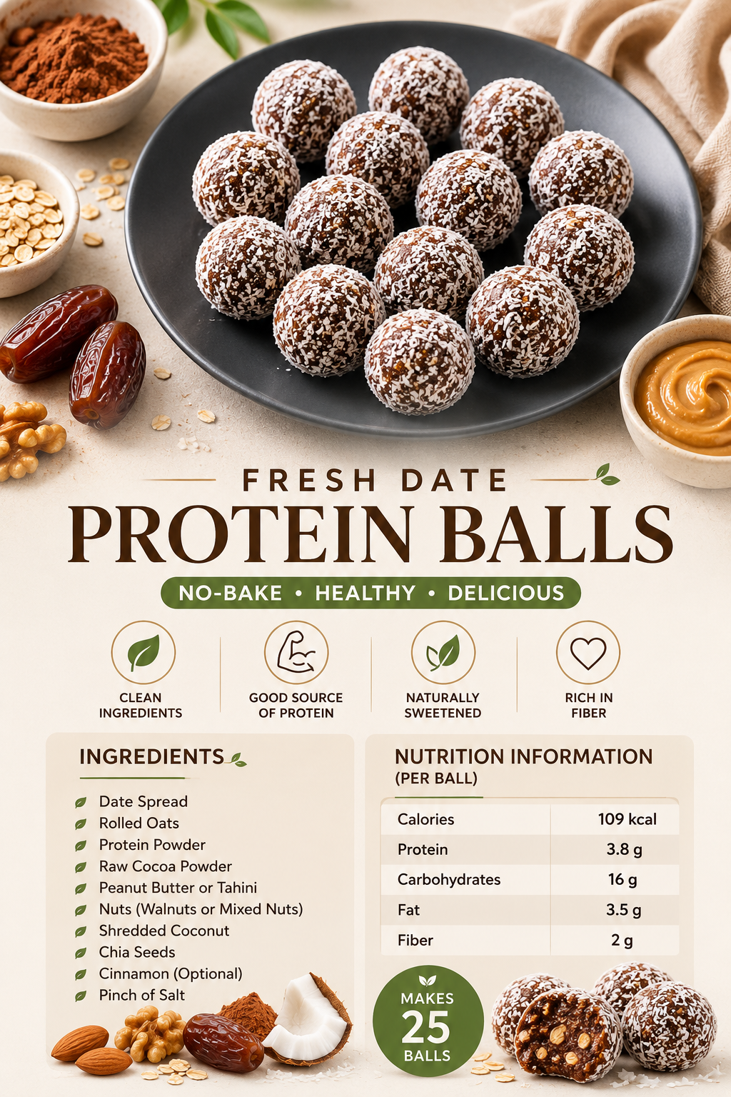 Fresh Date Protein Balls