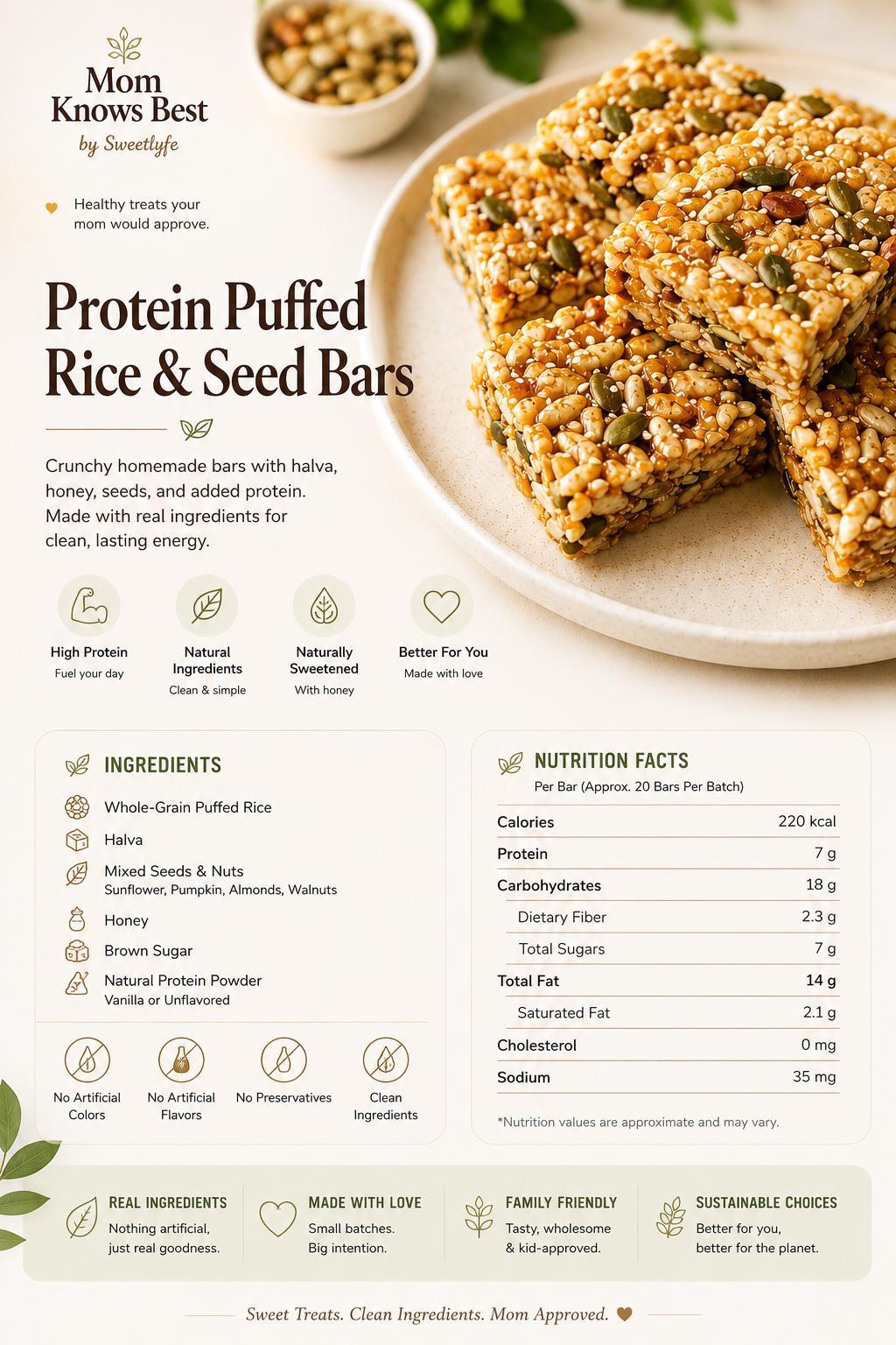 Protein Puffed Rice & Seed Bars